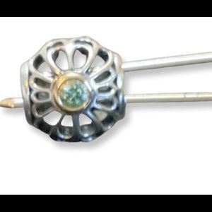 PANDORA Silver 14K Gold Green Spinel VINTAGE ALLURE Charm Bead 791173SSG